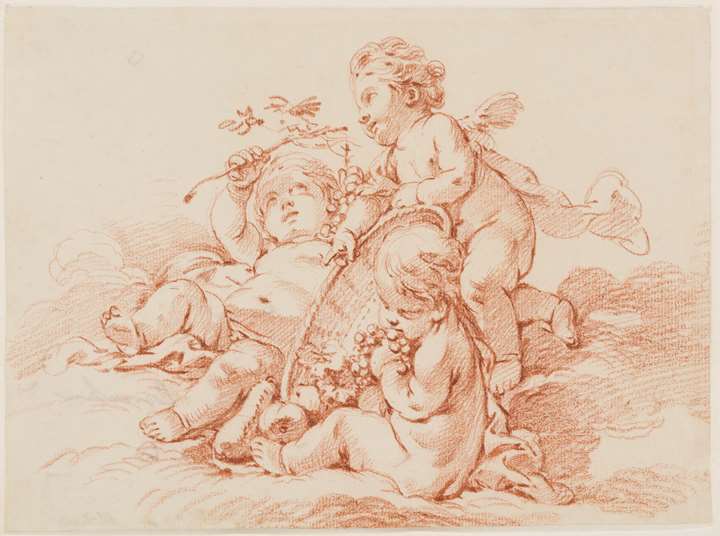 Autumn: Three Putti with a Basket of Grapes